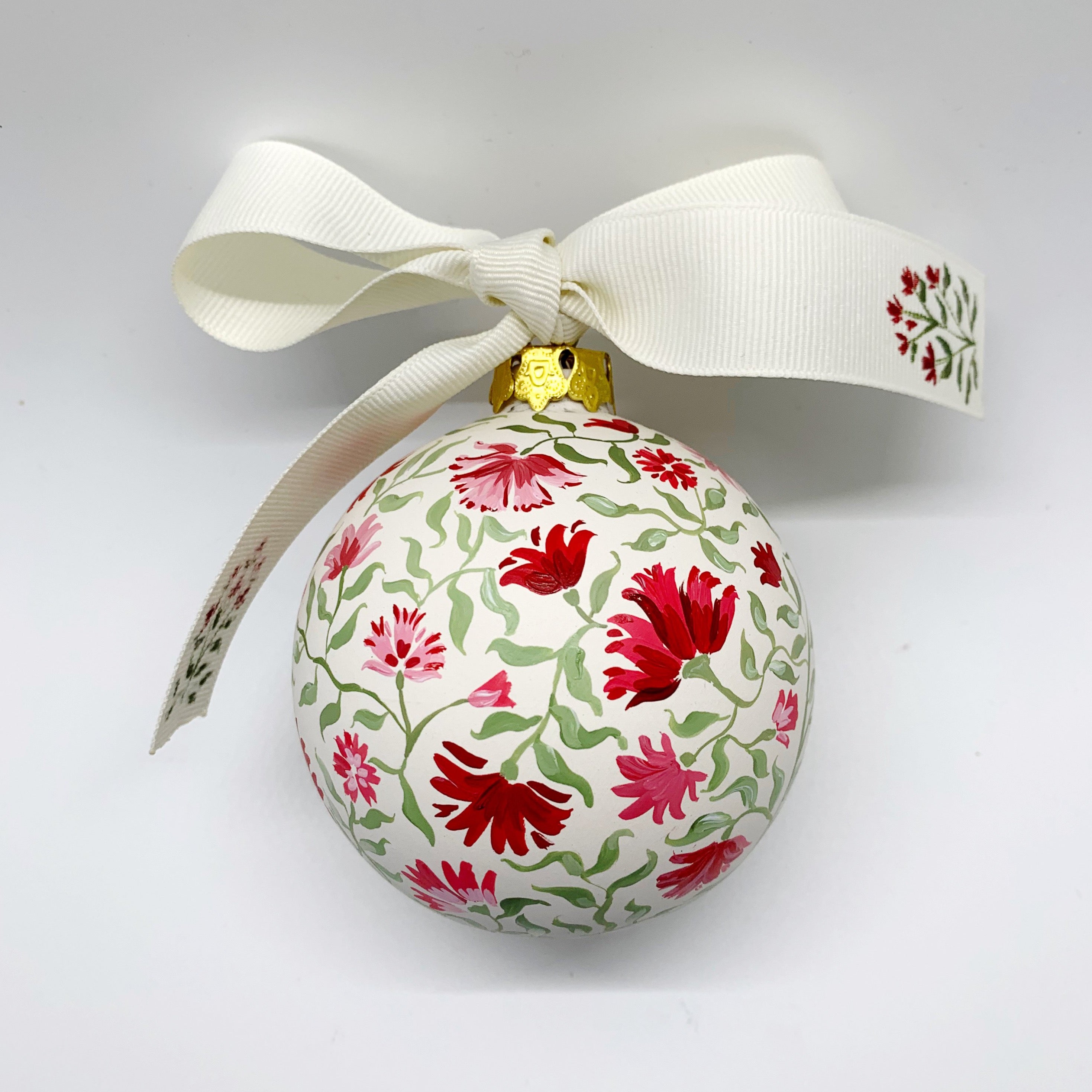Hand Painted Floral Ornament, Floral Ornament, Black Christmas Ornaments,  Hand Painted Ornaments, Painted Christmas Ornaments, Florals 