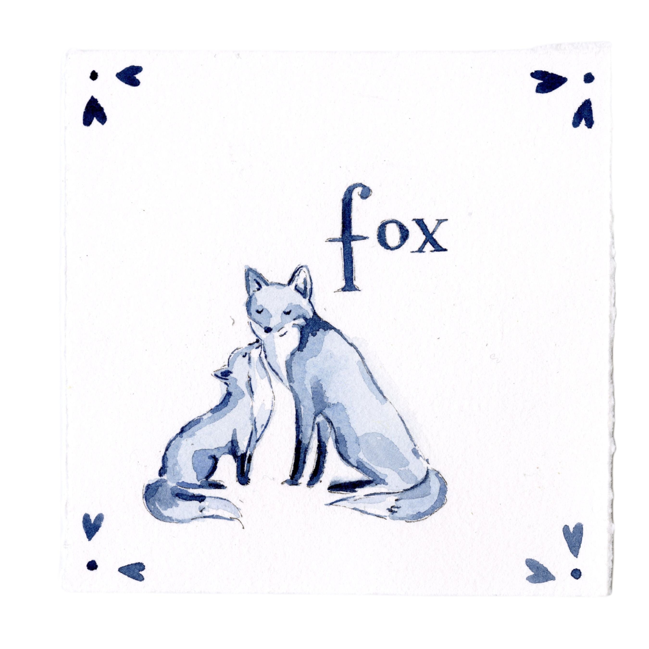 Original "F-ox" Watercolor Painting