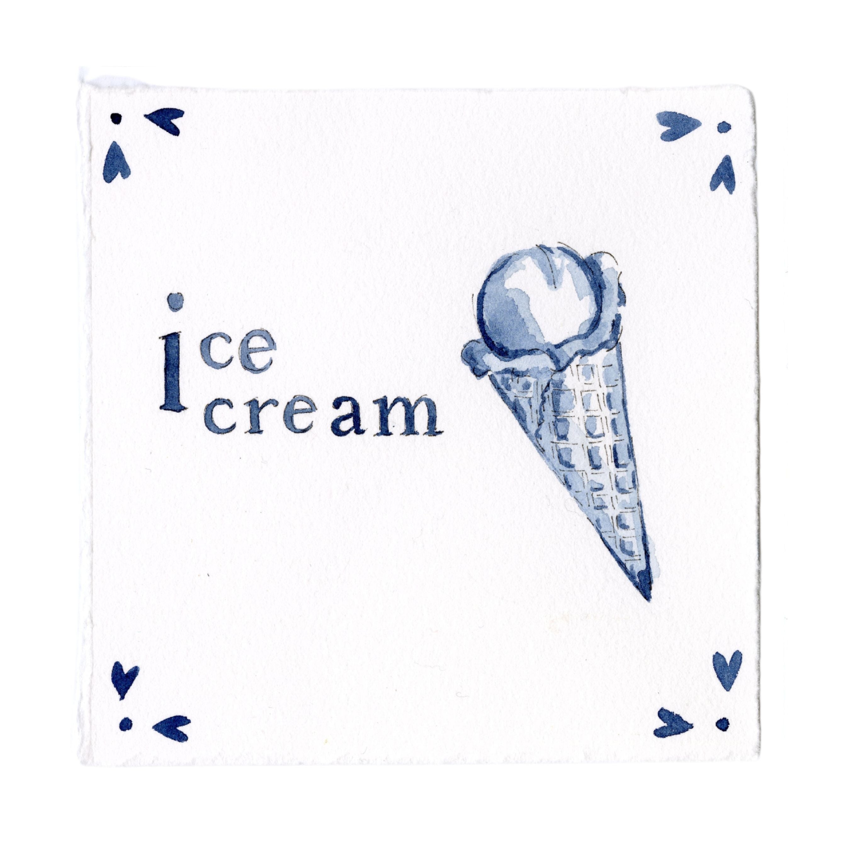 Original "I-ce Cream" Watercolor Painting