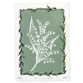 Lily of the Valley Blockprint- Hand-Painted Edition