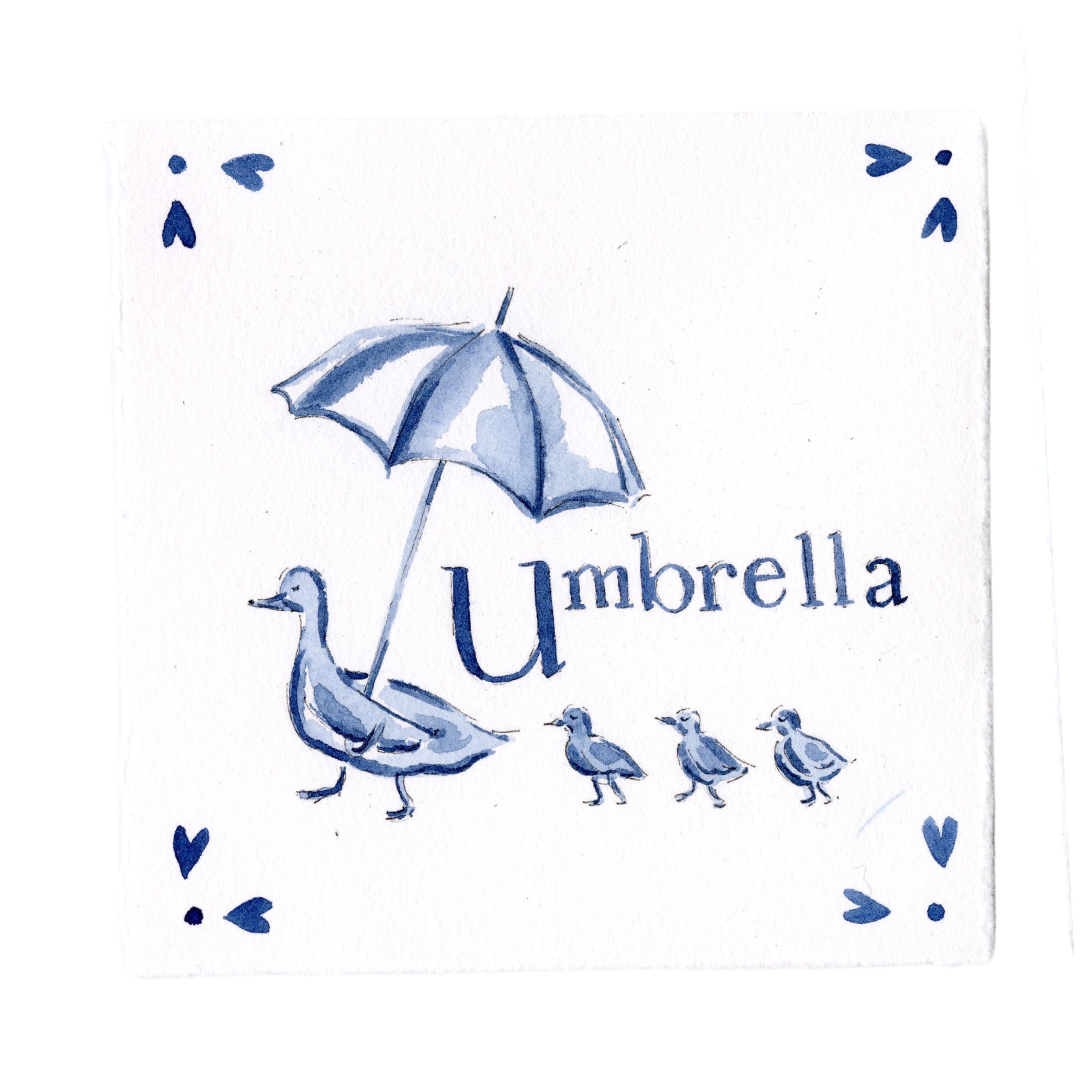 Original "U-mbrella" Watercolor Painting