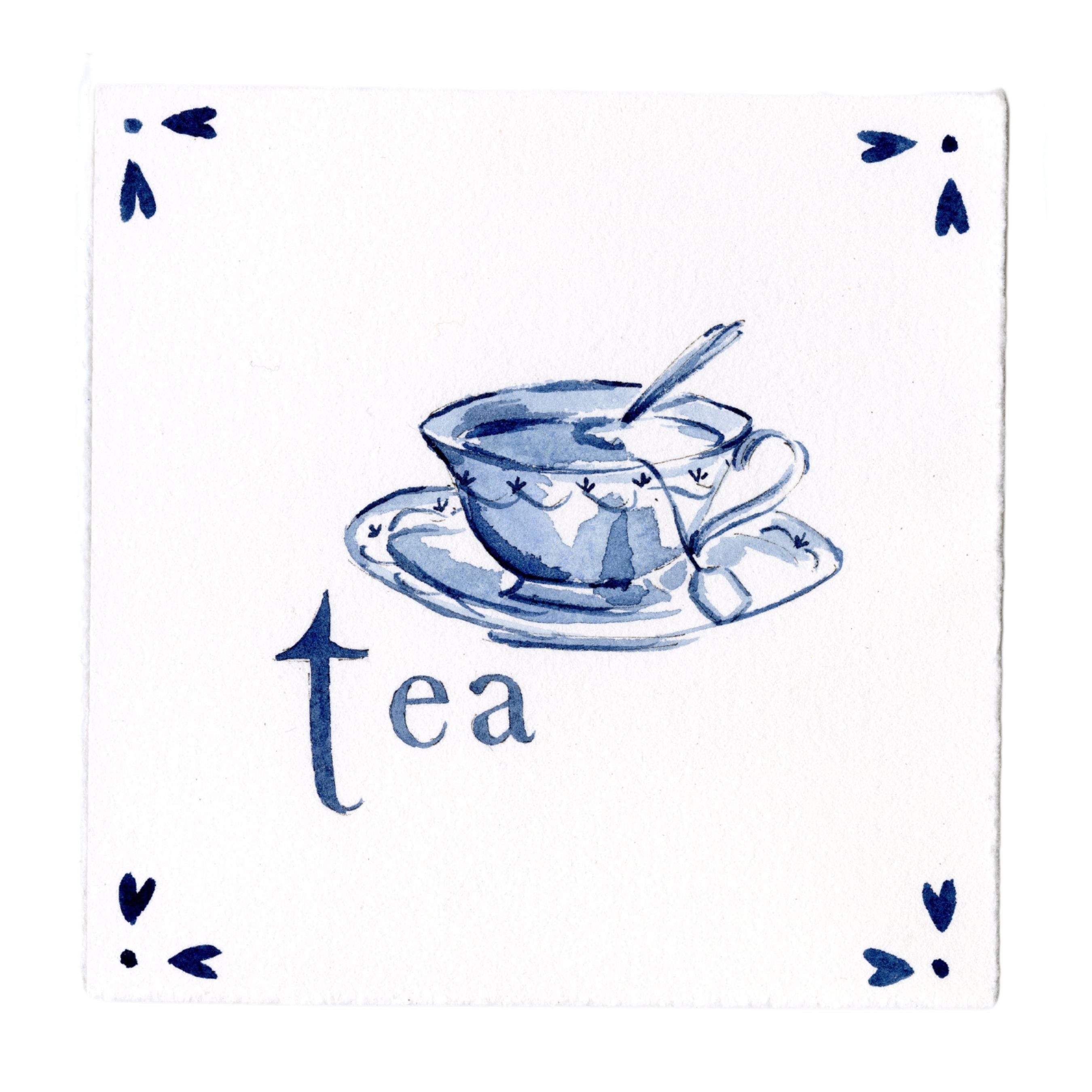 Original "T-ea" Watercolor Painting