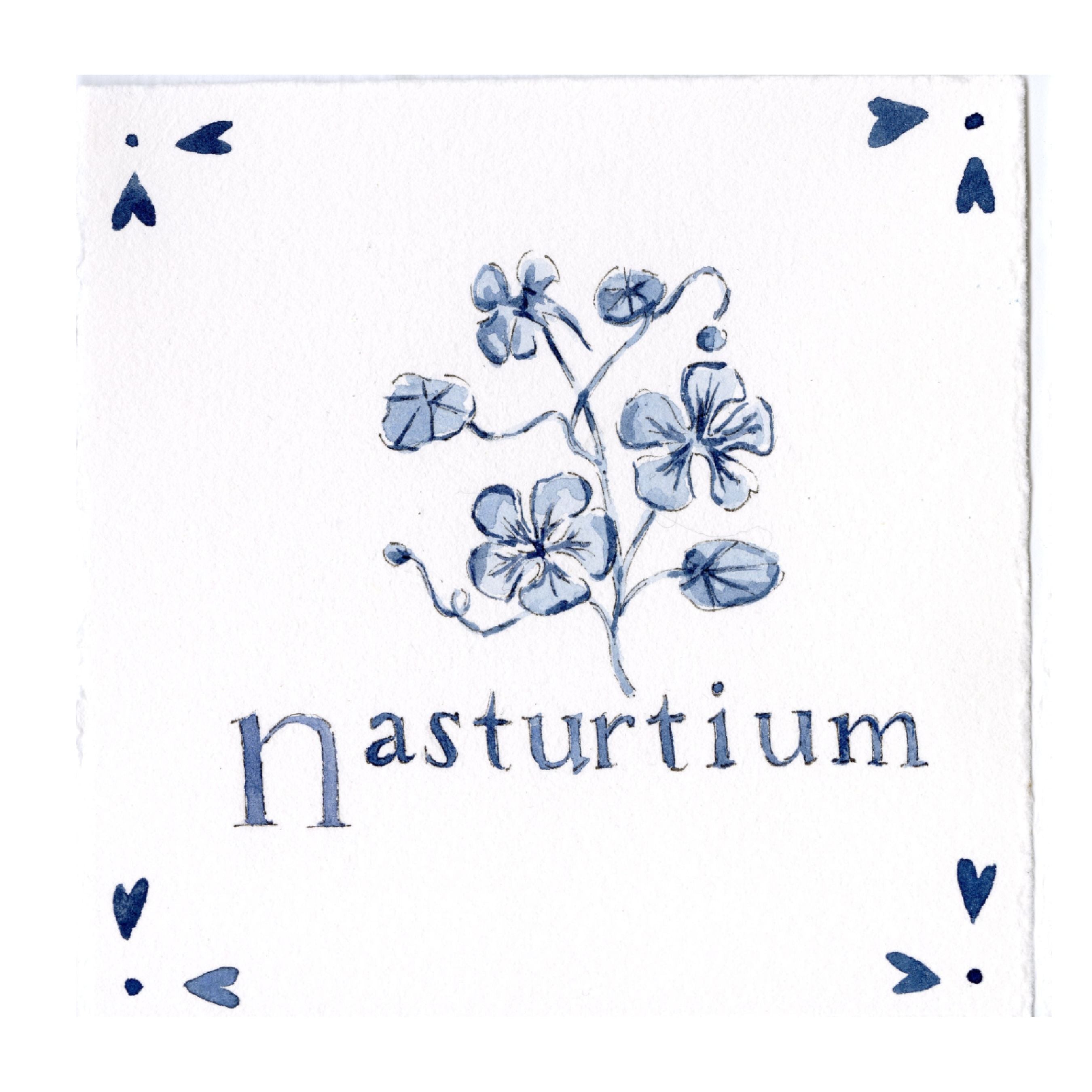 Original "N-asturtium" Watercolor Painting