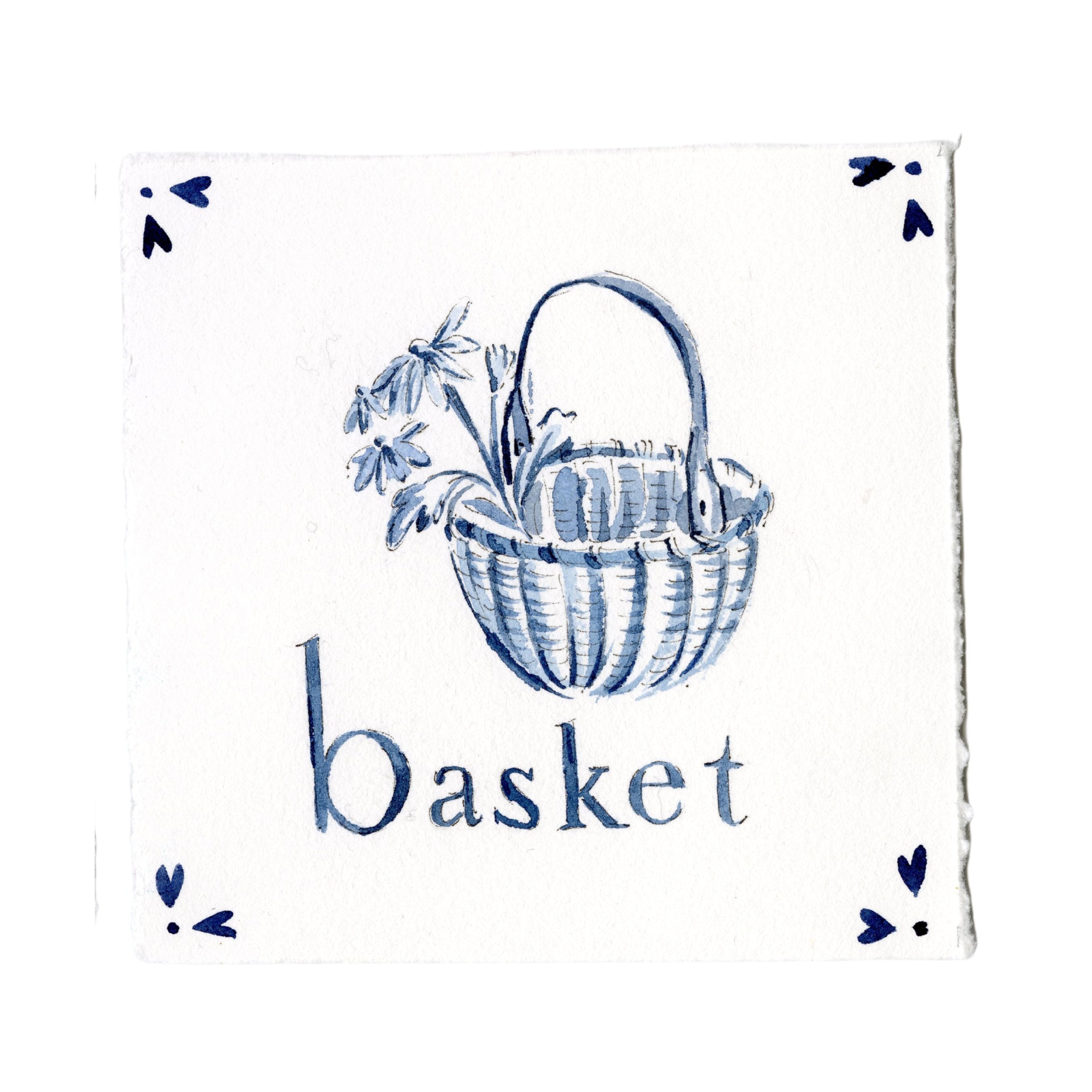 Original "B-asket" Watercolor Painting