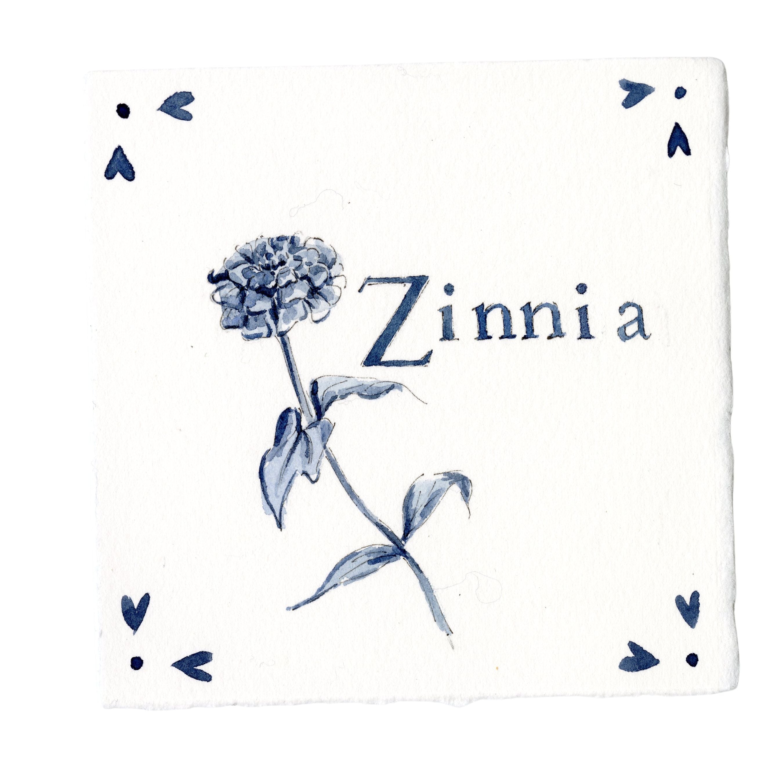 Original "Z-innia" Watercolor Painting