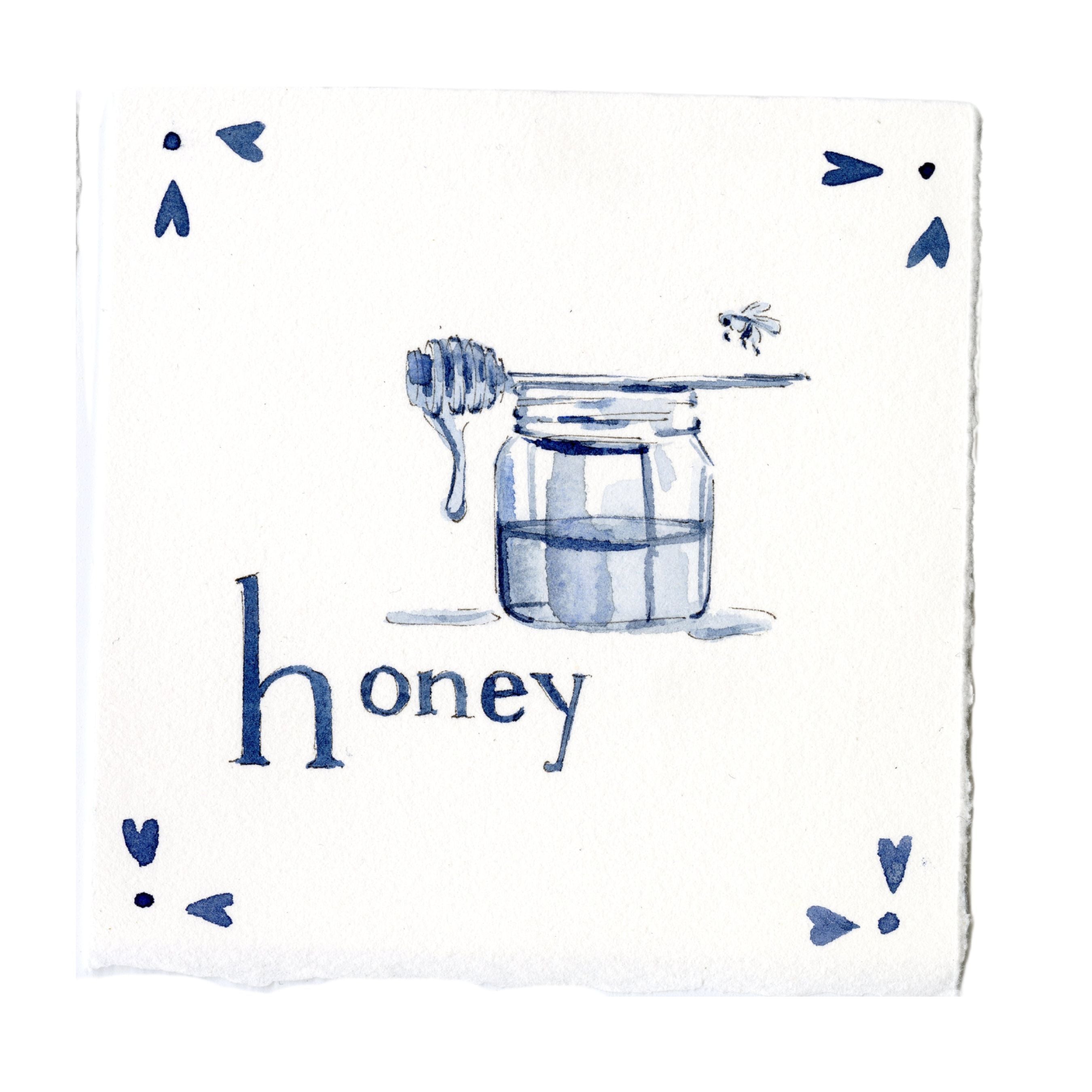 Original "H-oney" Watercolor Painting