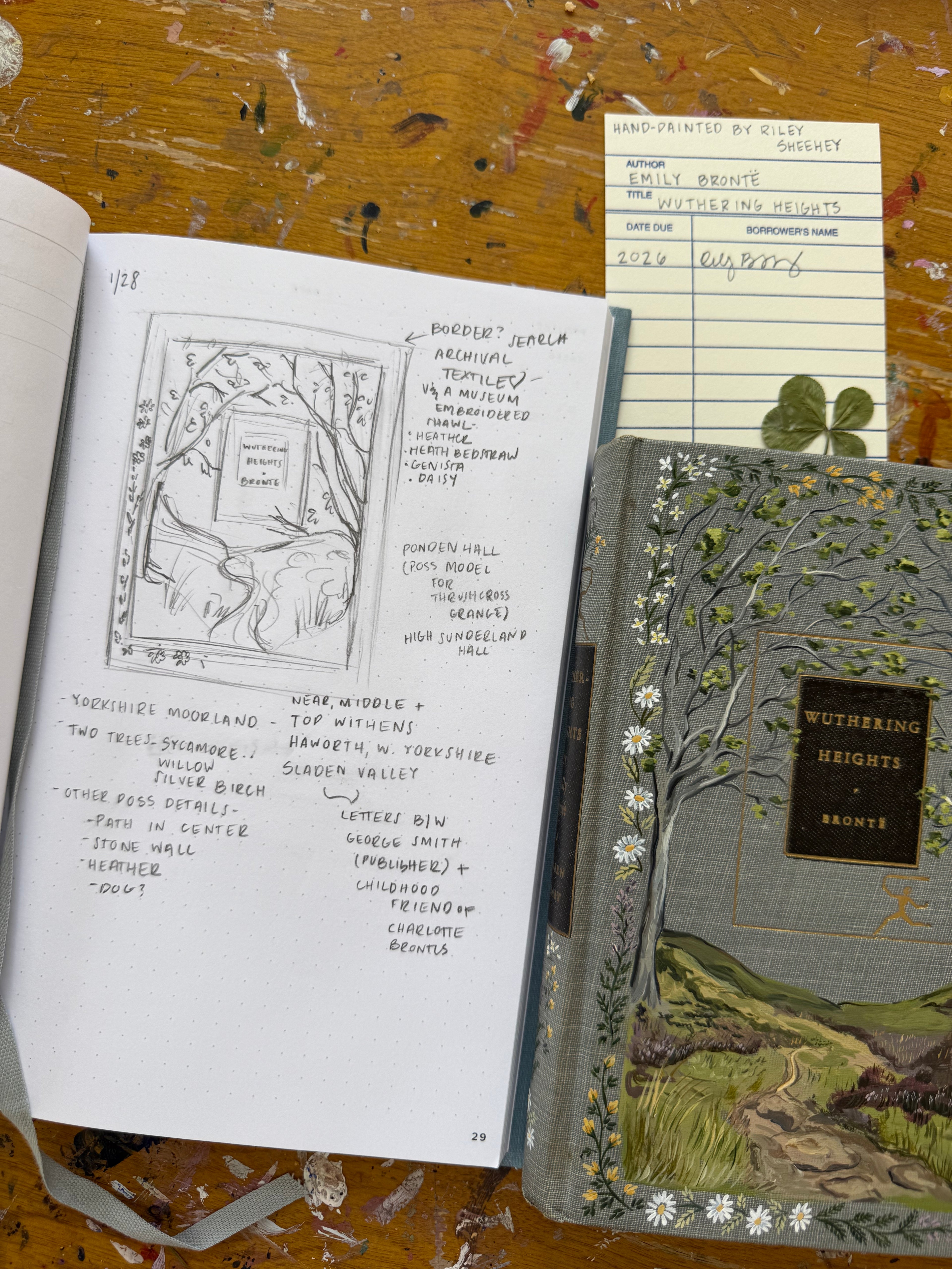 Wuthering Heights Hand-Painted Book