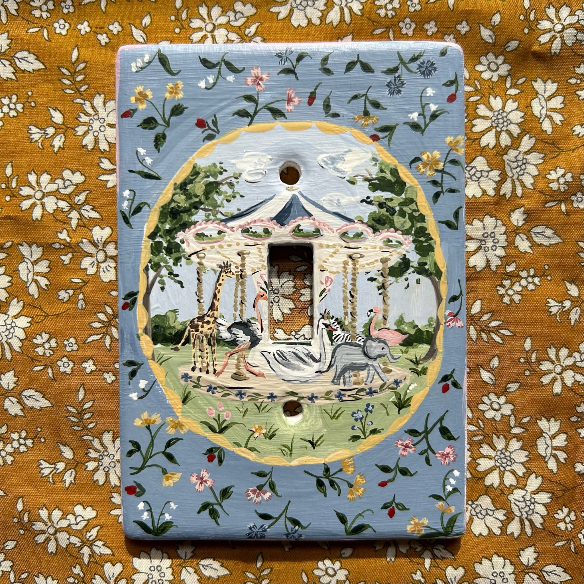 Blue Carousel Switch Plate