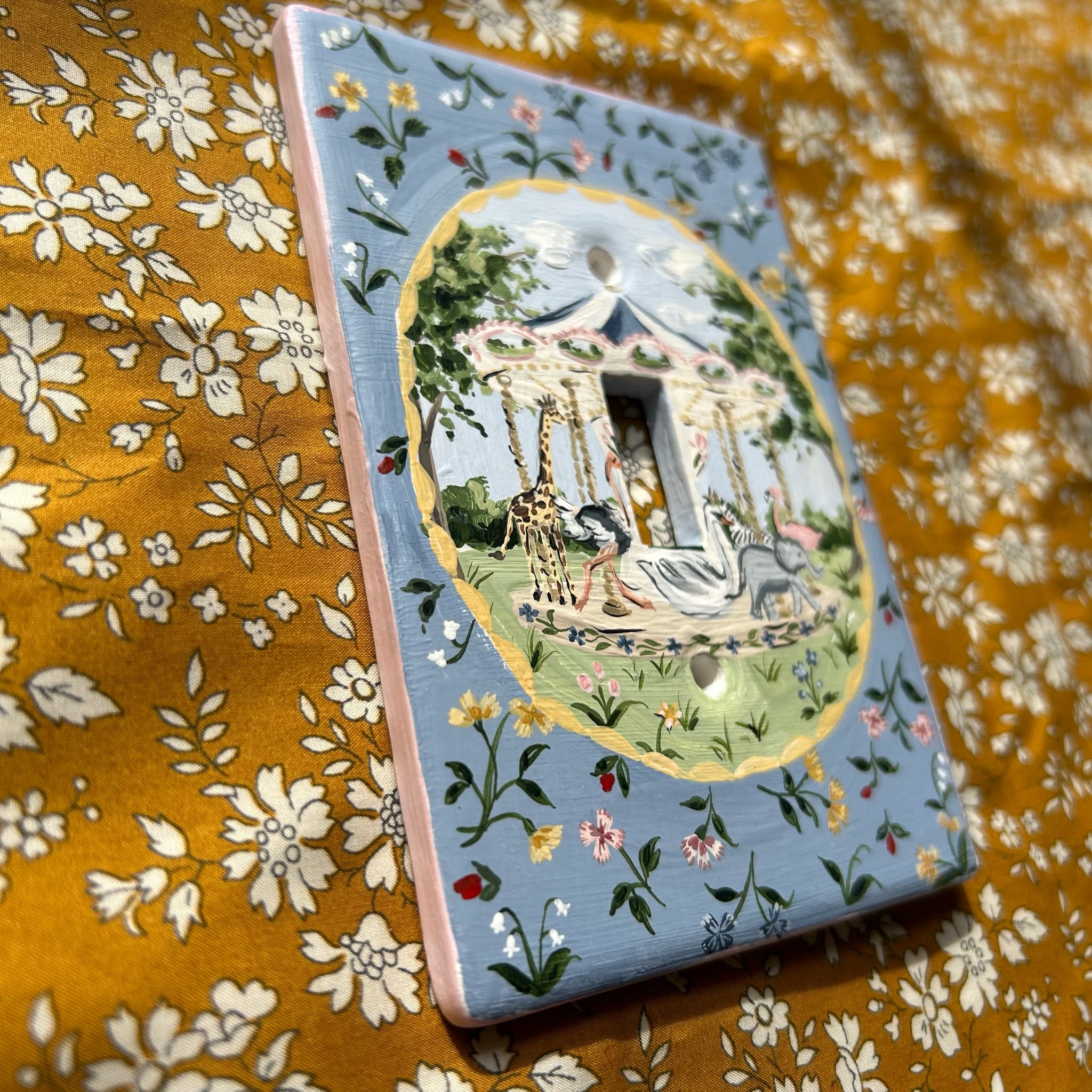 Blue Carousel Switch Plate