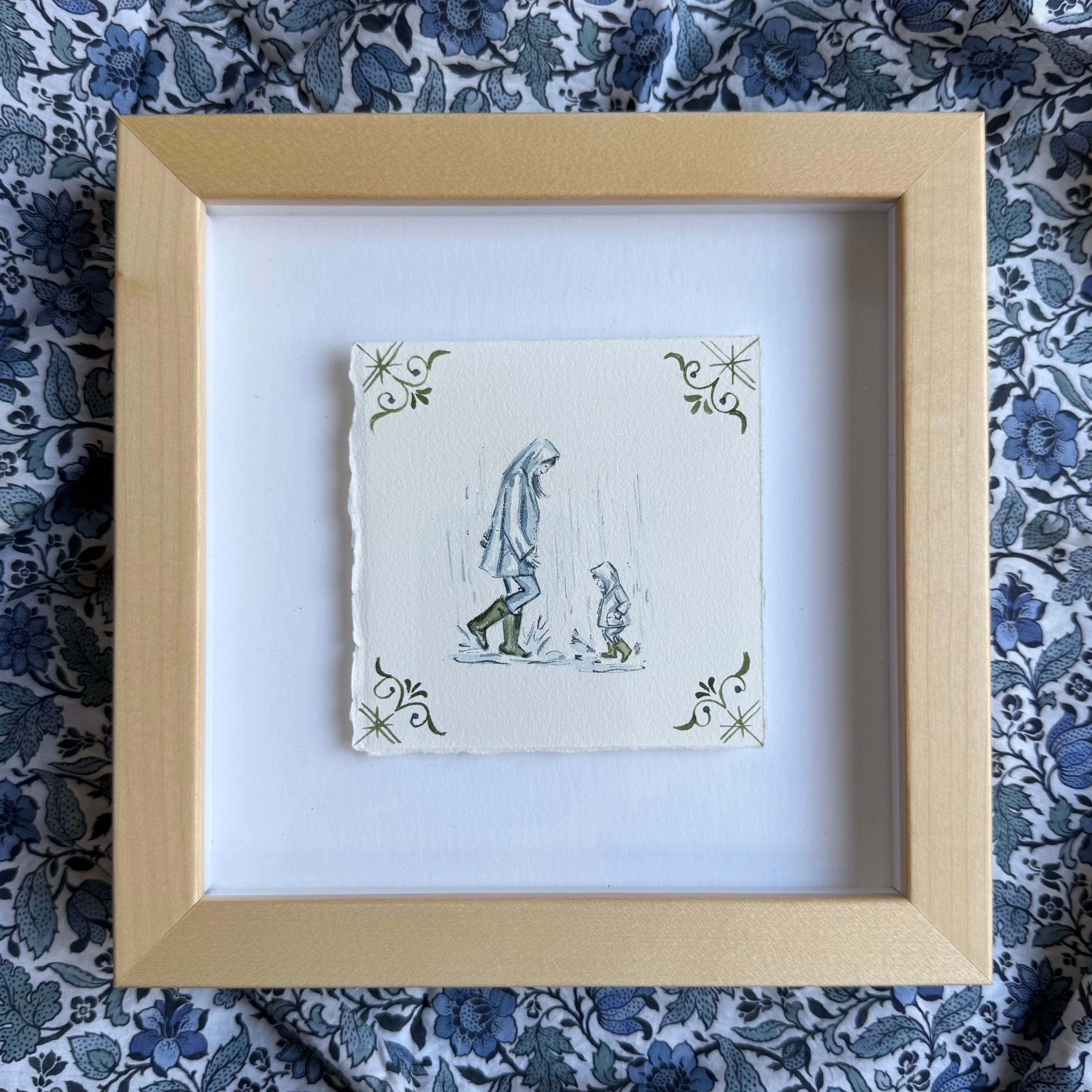 Modern Motherhood 66 (Puddle Jumping), Framed