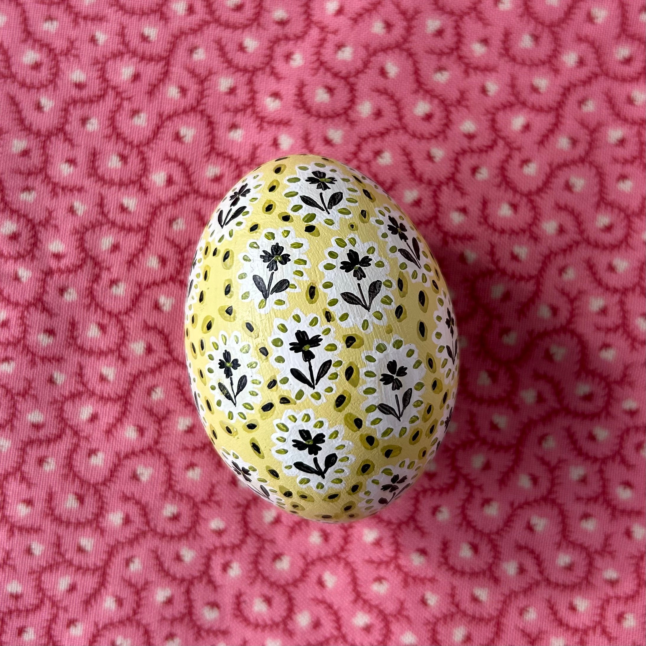 Yellow and Brown Blockprint Egg