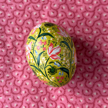 Tulip Chintz on Chartreuse Egg