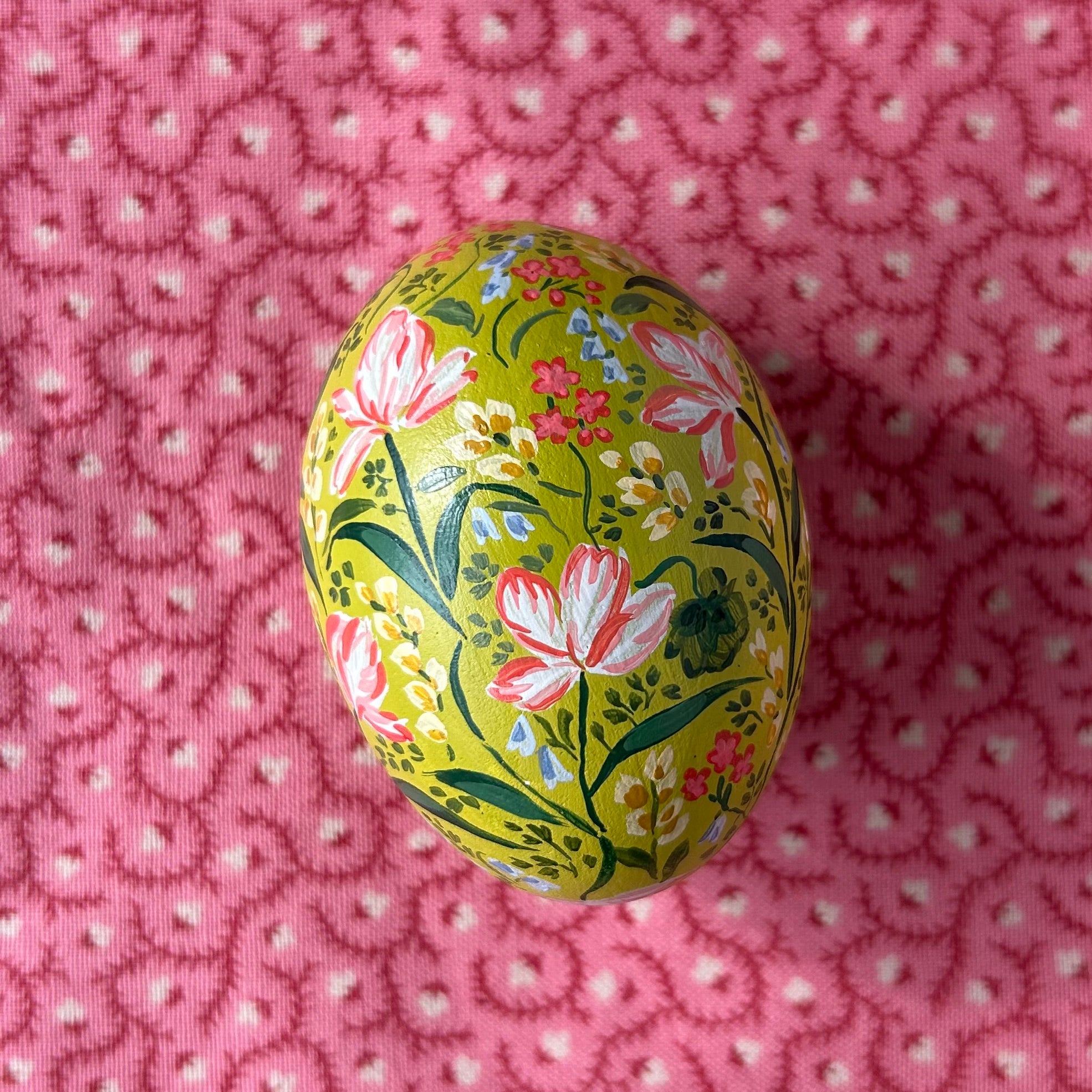 Tulip Chintz on Chartreuse Egg