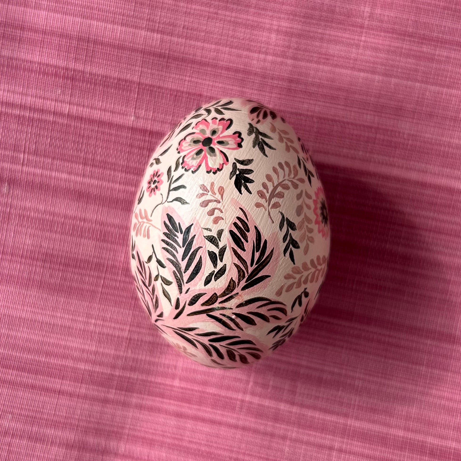 Pink Blockprint Egg