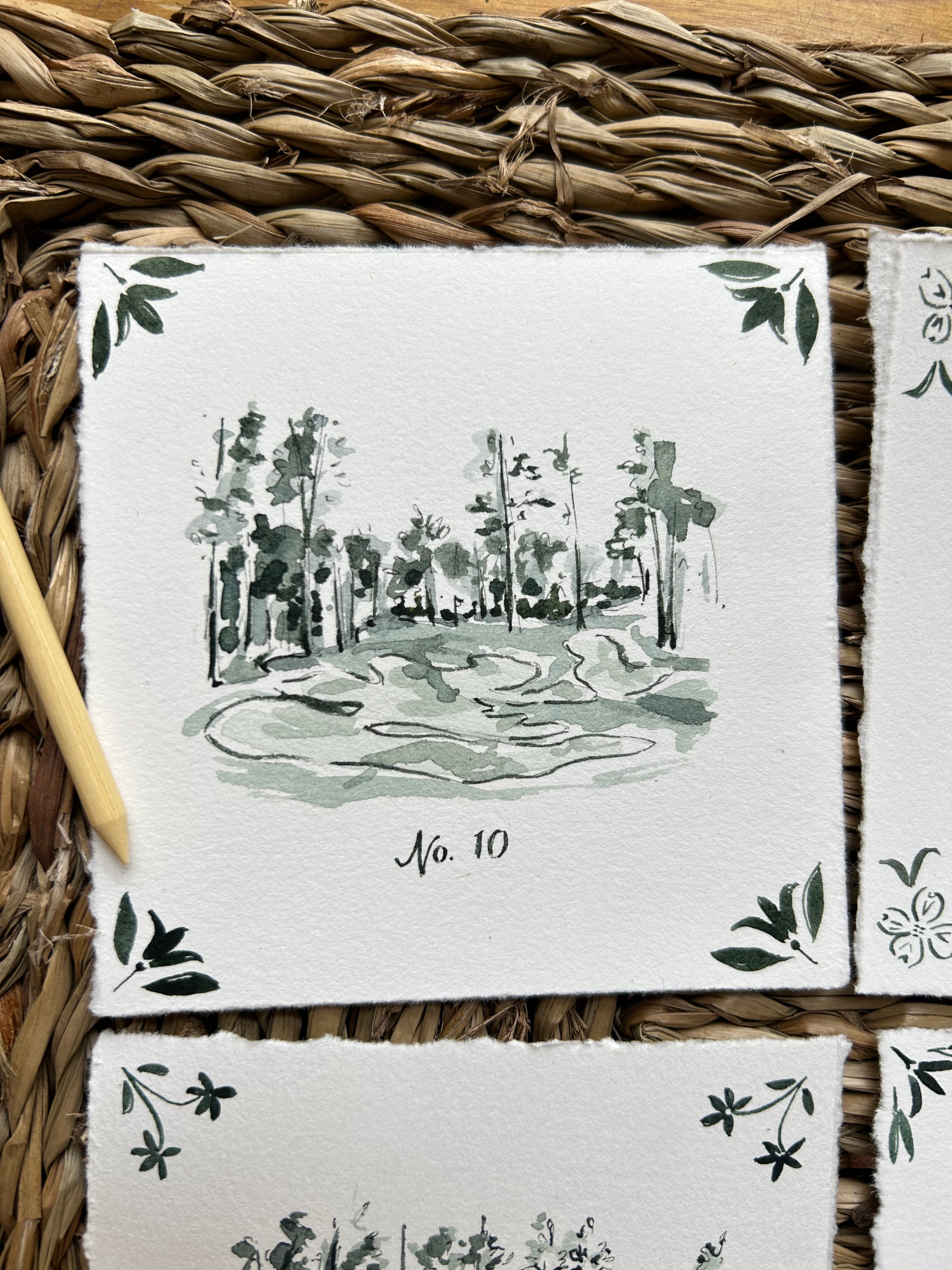 Original Augusta National Holes 10-13- Set of Four