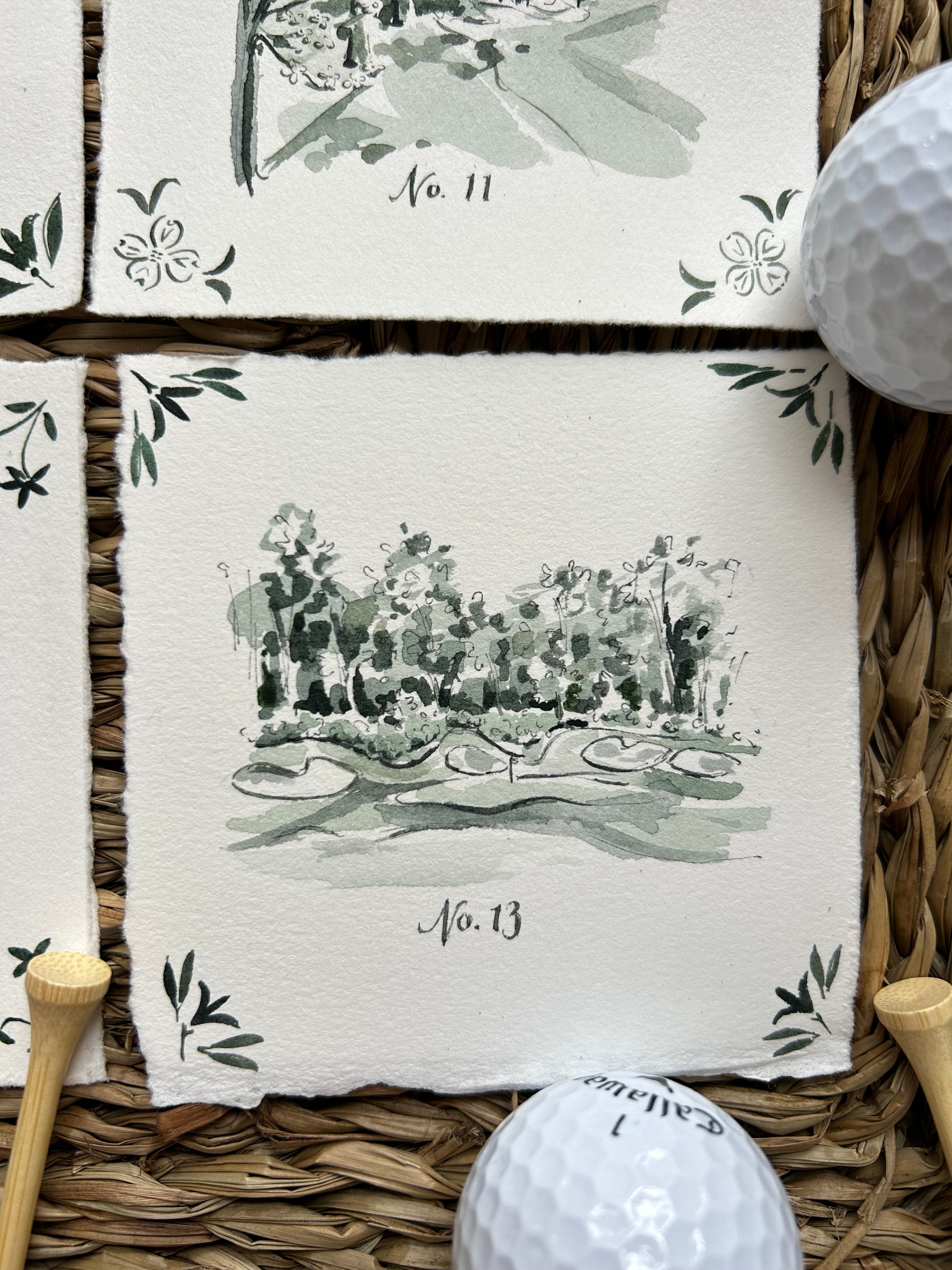 Original Augusta National Holes 10-13- Set of Four