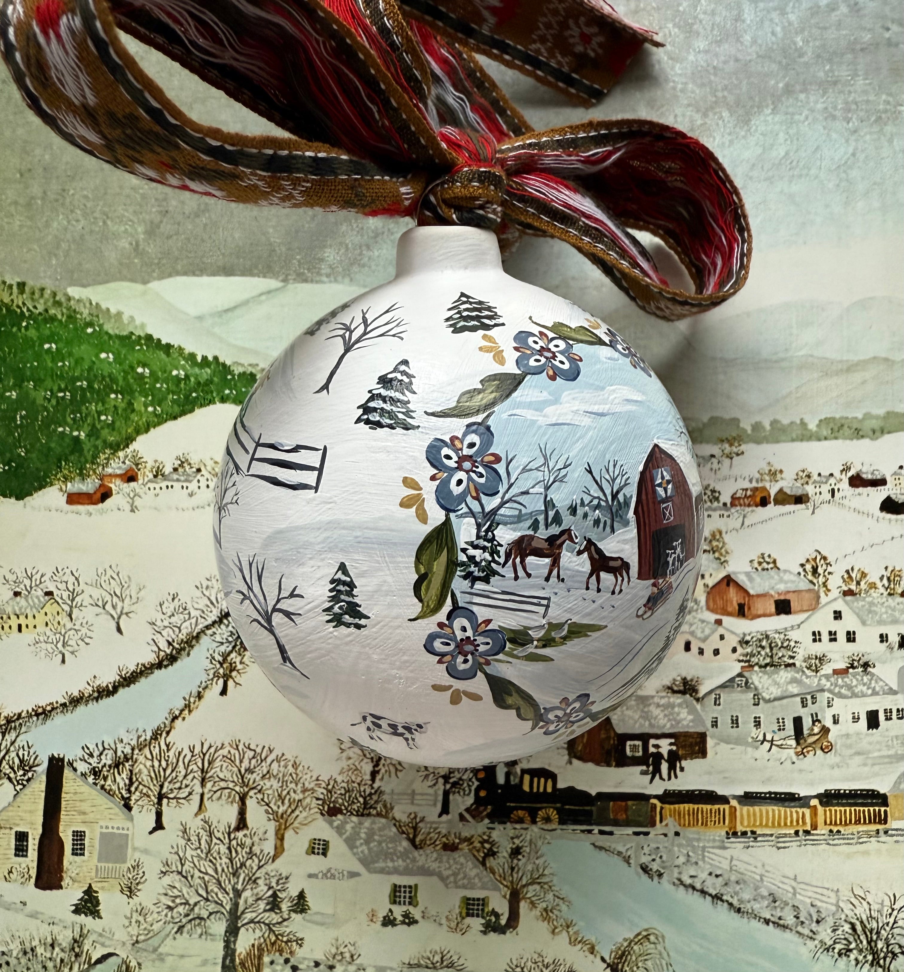 Winter on the Farm Ornament