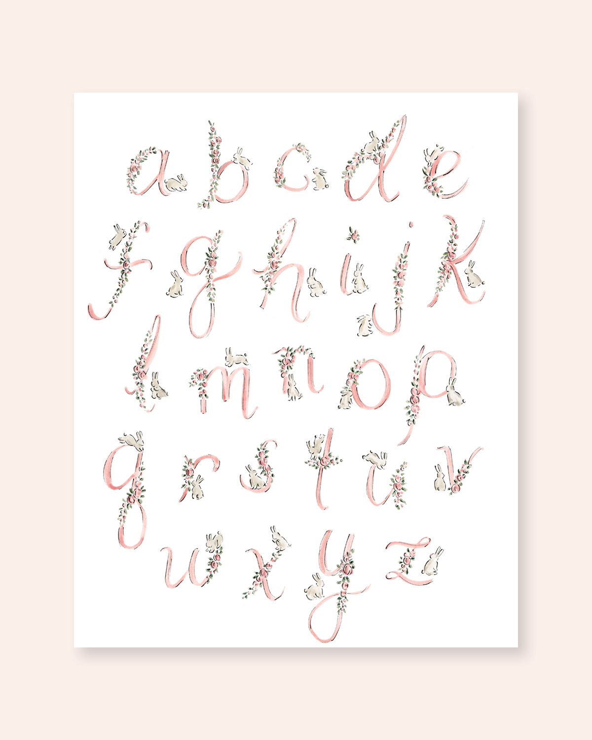 Alphabunnies Pink Print
