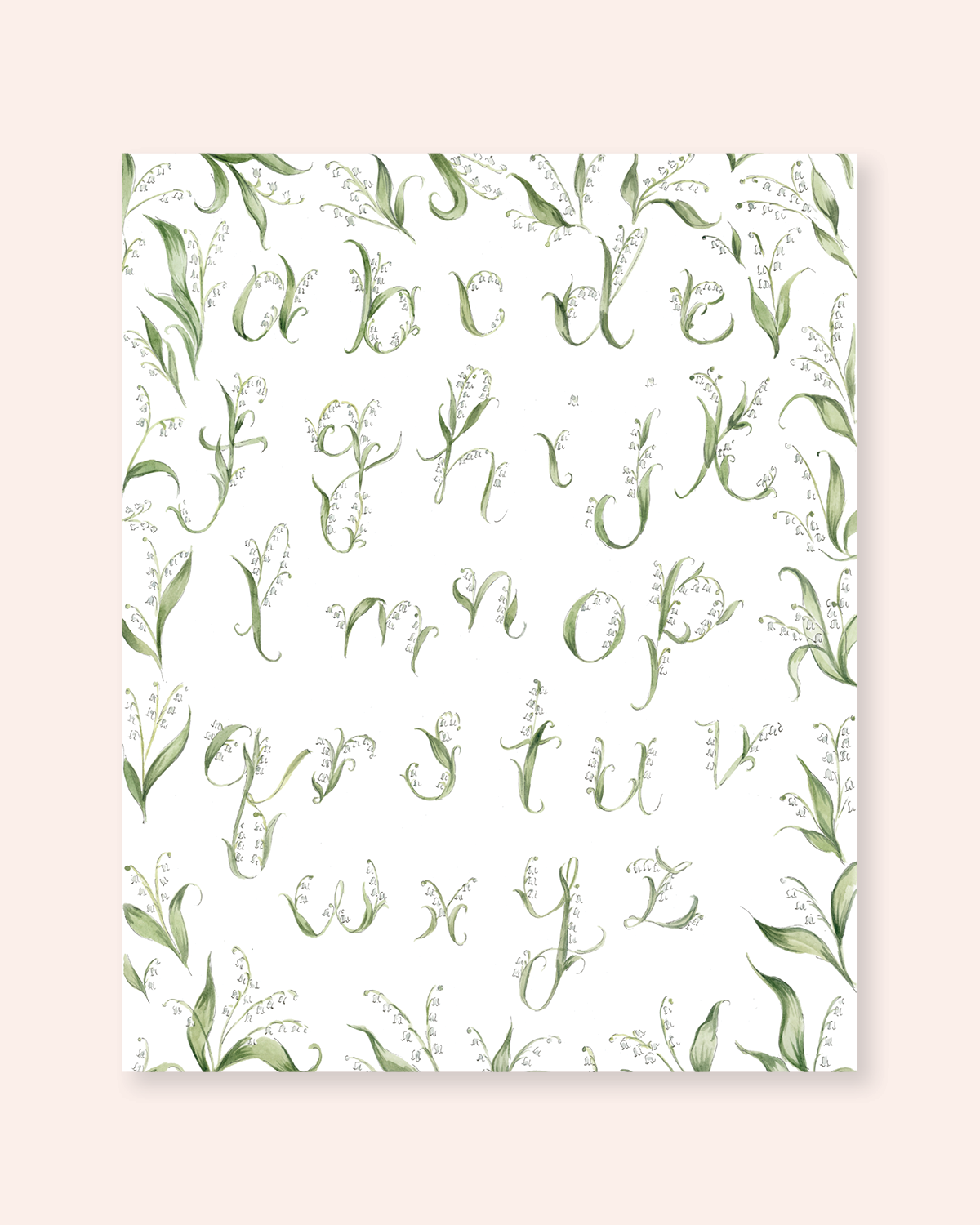 Lily of the Valley Alphabet Print