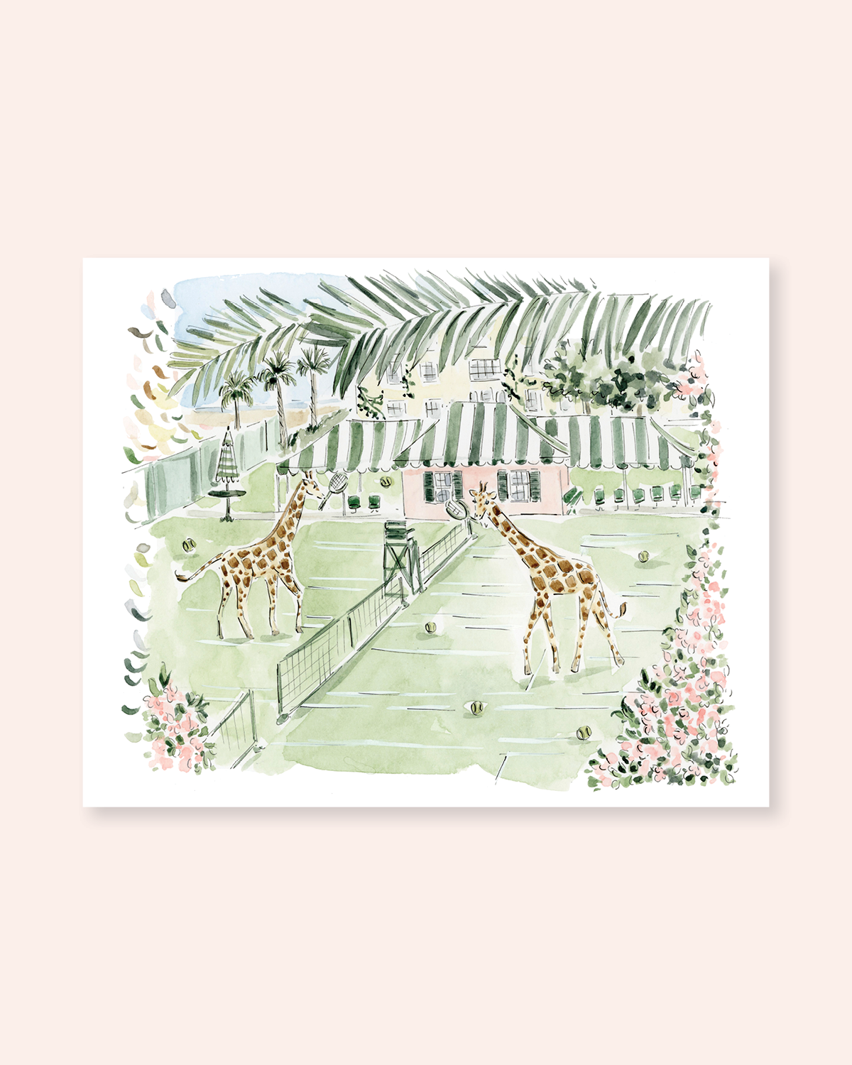 Courtside Giraffes Print
