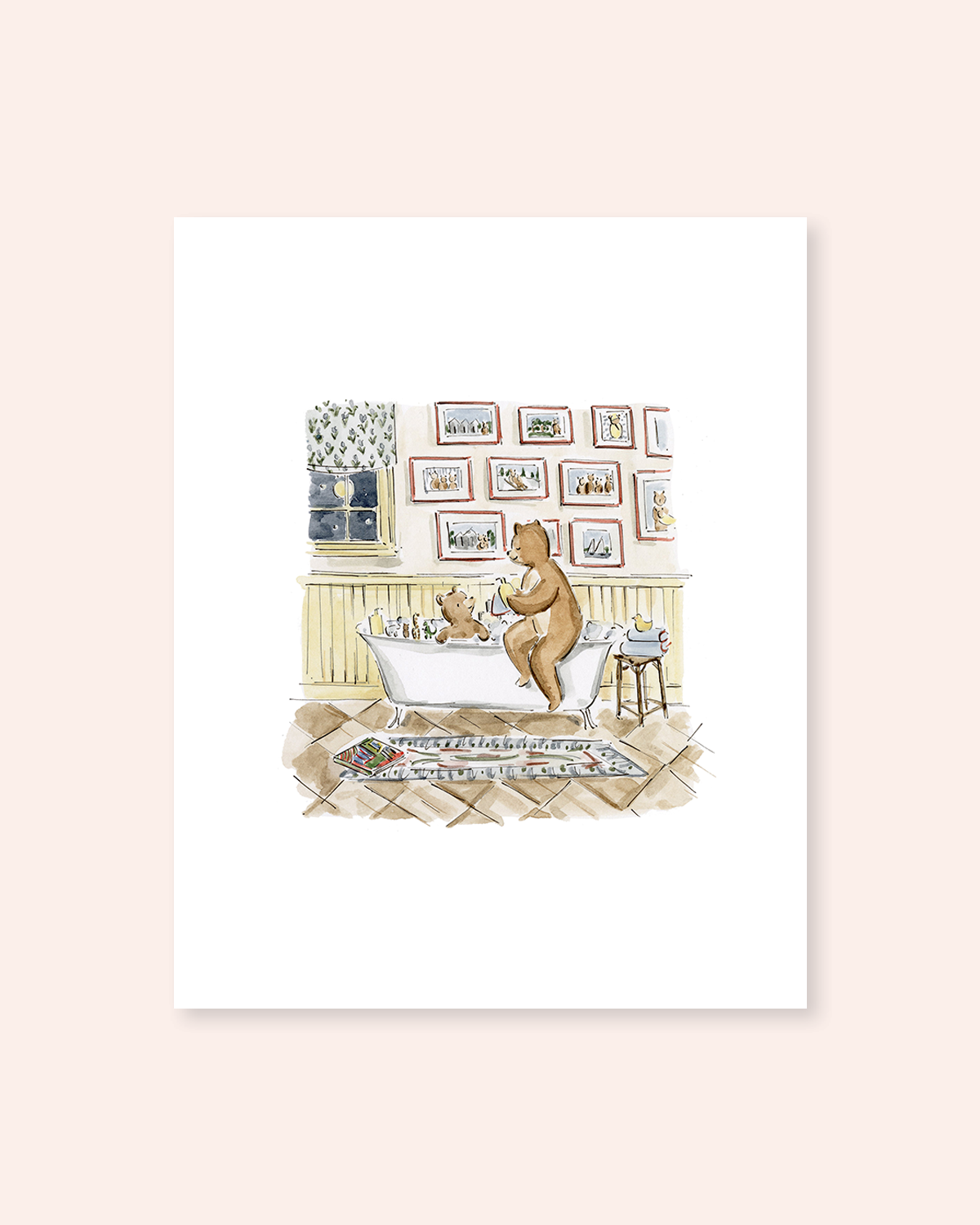 Bear Bathtime Print