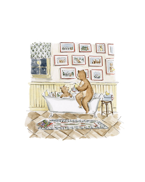 Bear Bathtime Print
