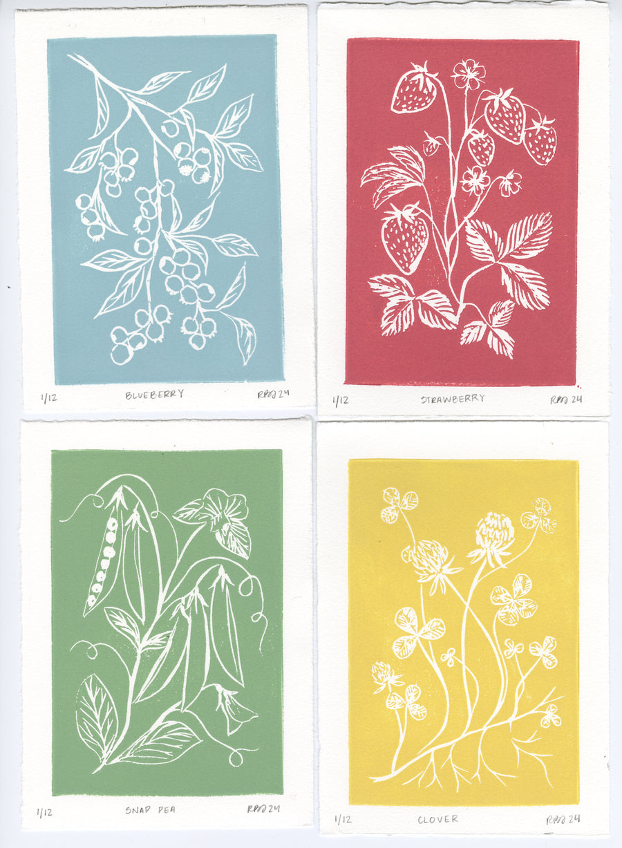 Summer Blockprints- Set of 4