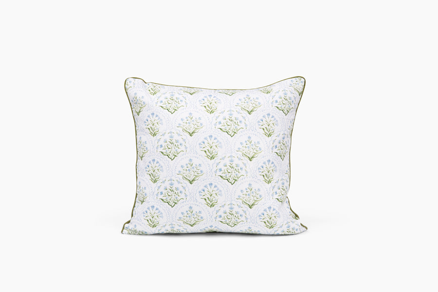 Cornflower with Green Trim Pillow