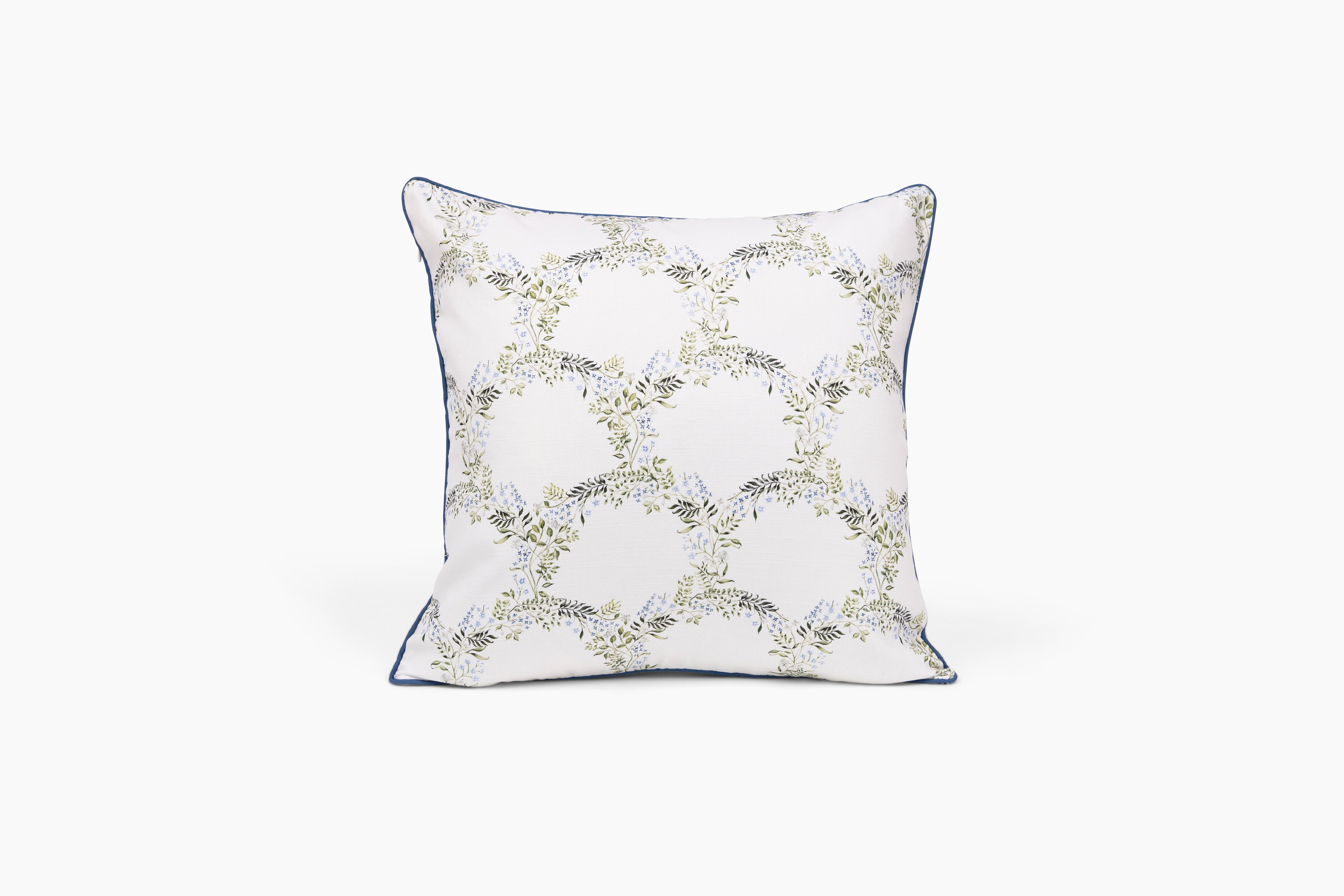 Trellis with Blue Trim Pillow