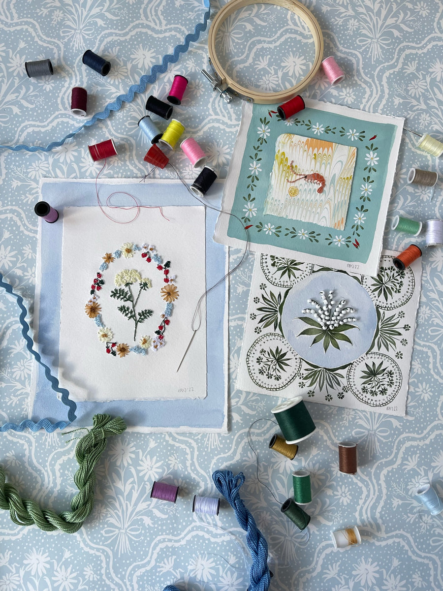 Embroidered Queen Anne's Lace