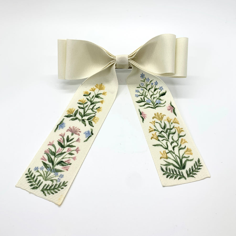 Bow No. 1: English Garden Floral on Ivory