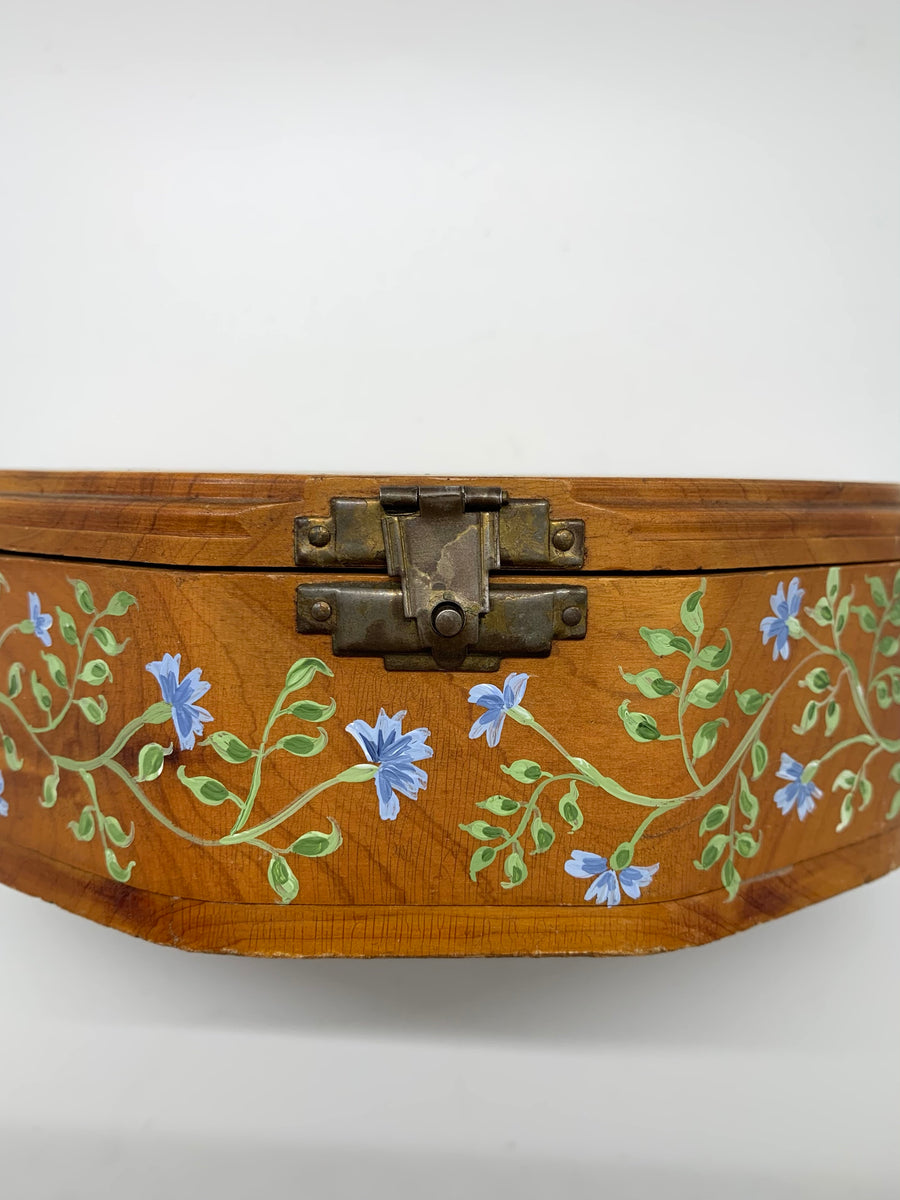 Original Painted Antique Cedar Box, Multi Botanicals