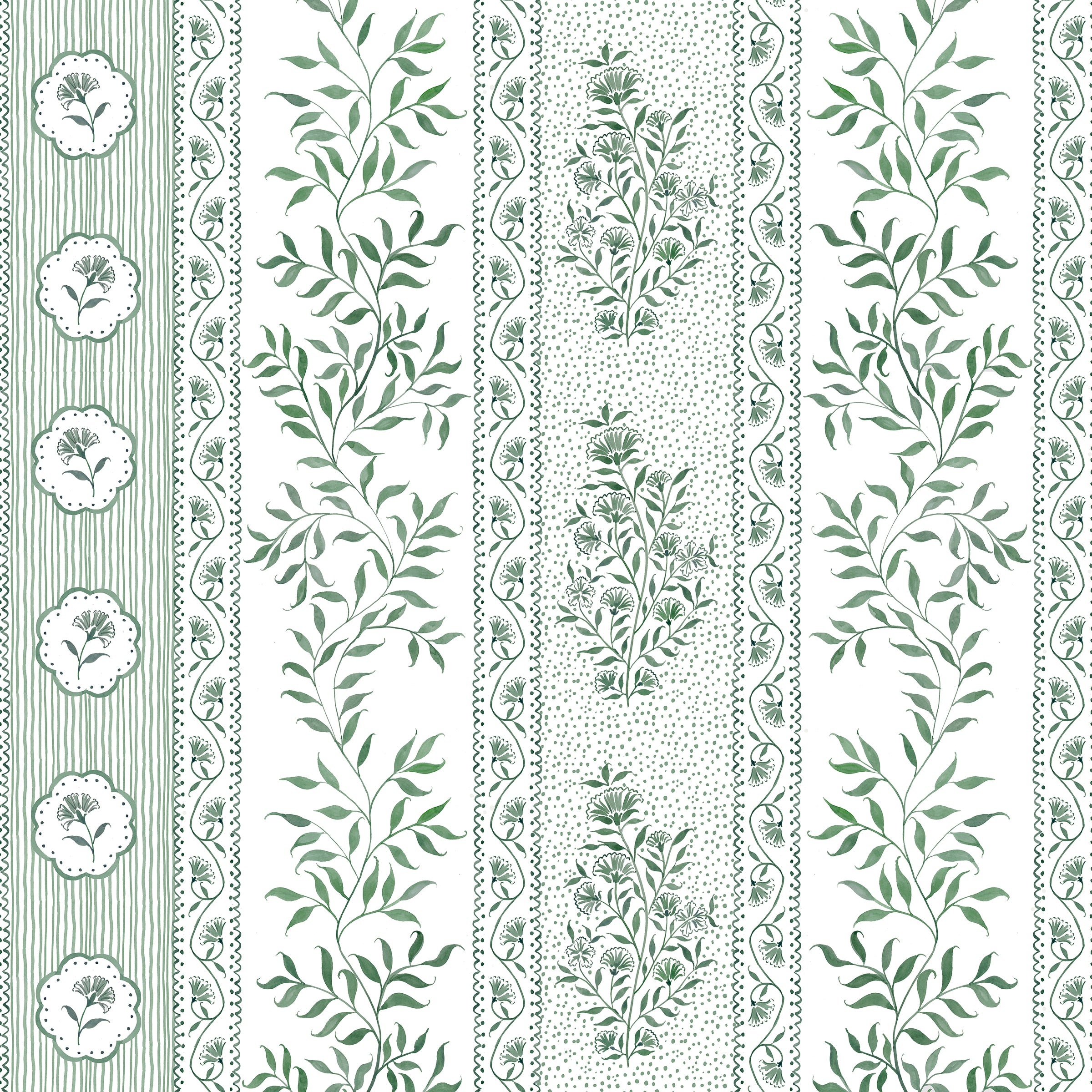 Larkspur Green Wallpaper