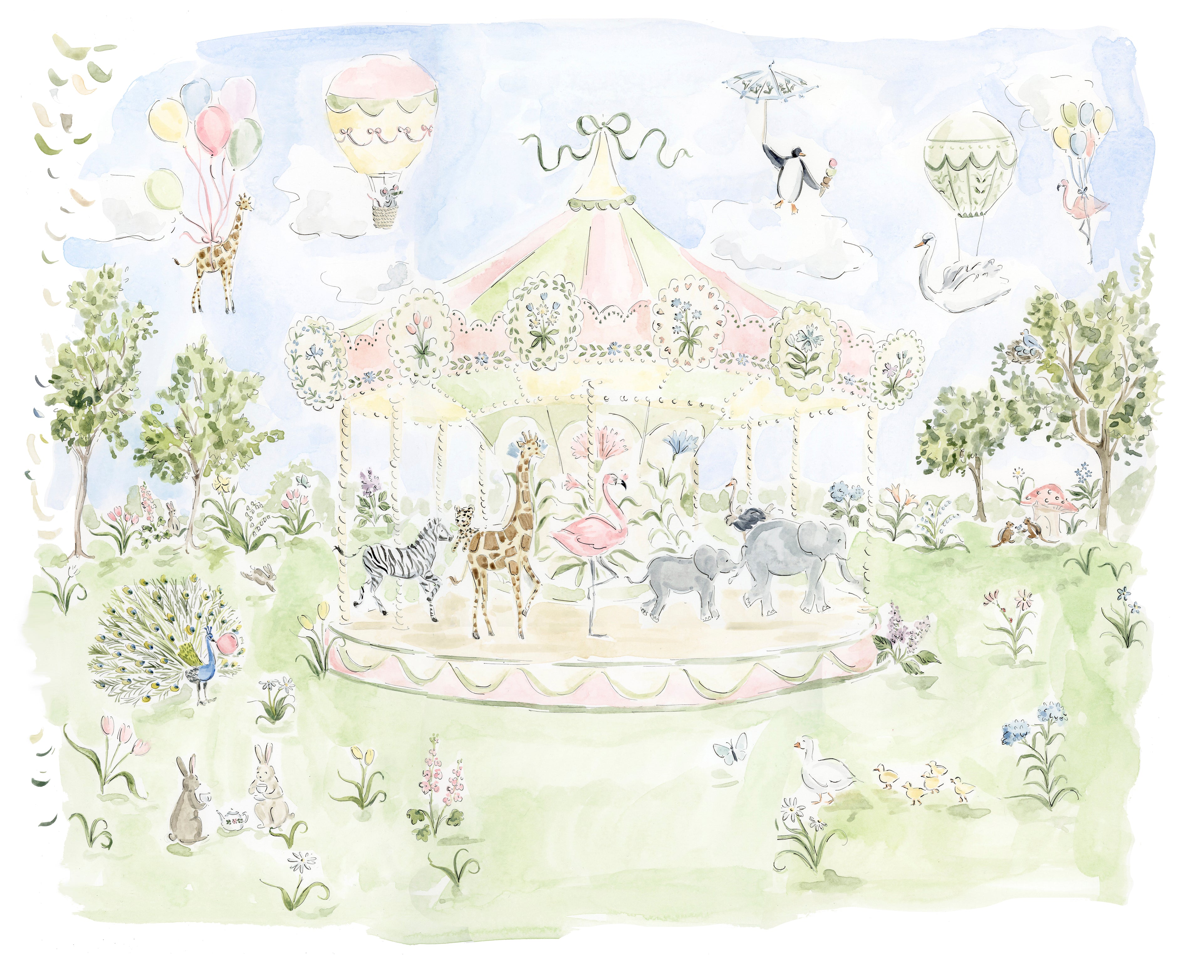 Zoo Carousel Print