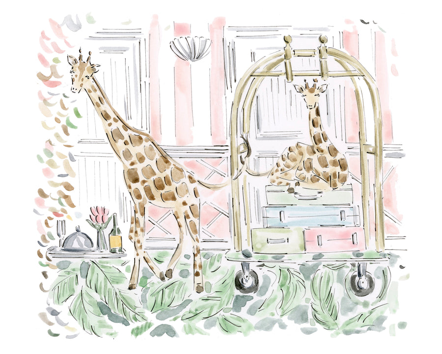 Giraffes on Vacation Print