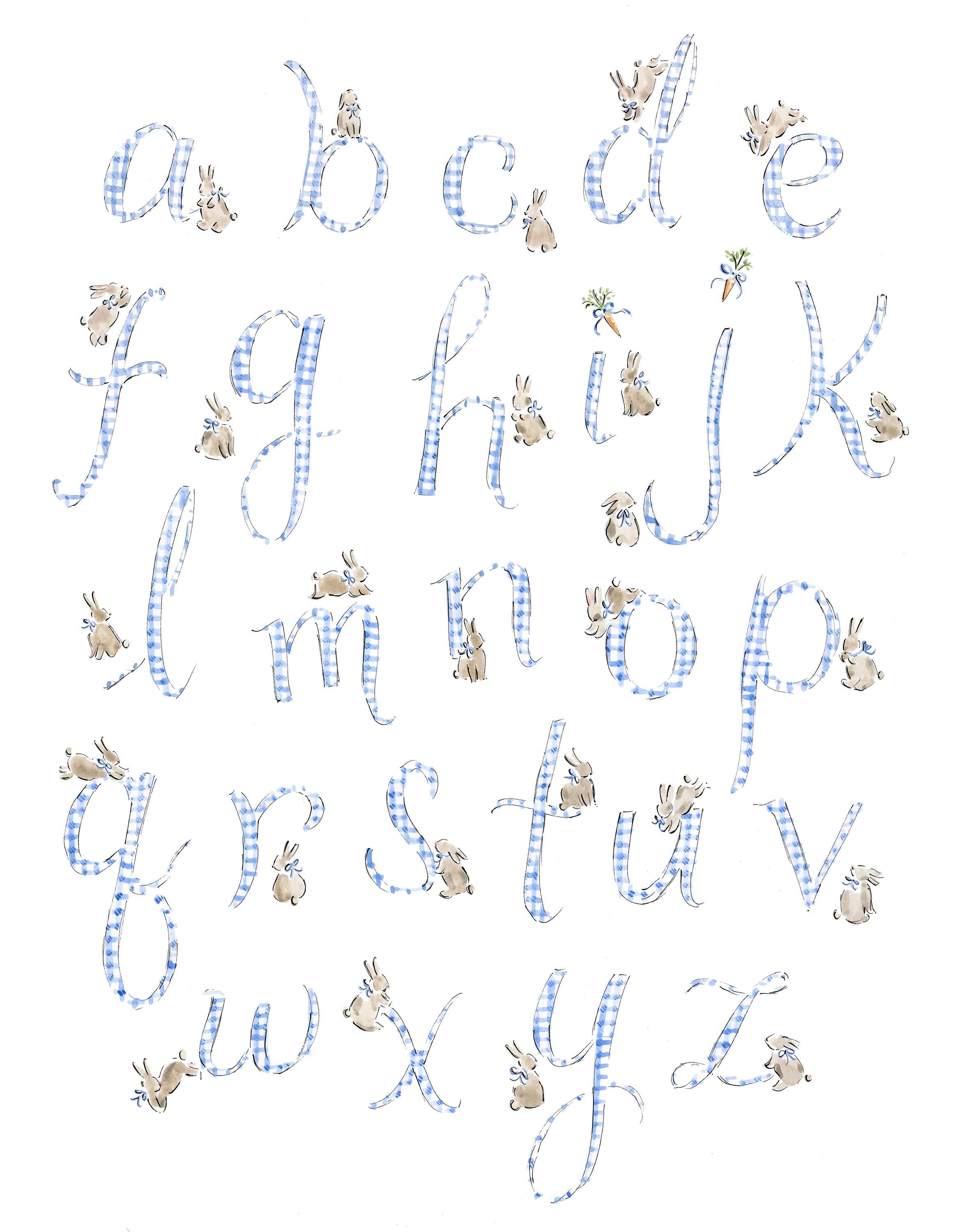 Alphabunnies Blue Print