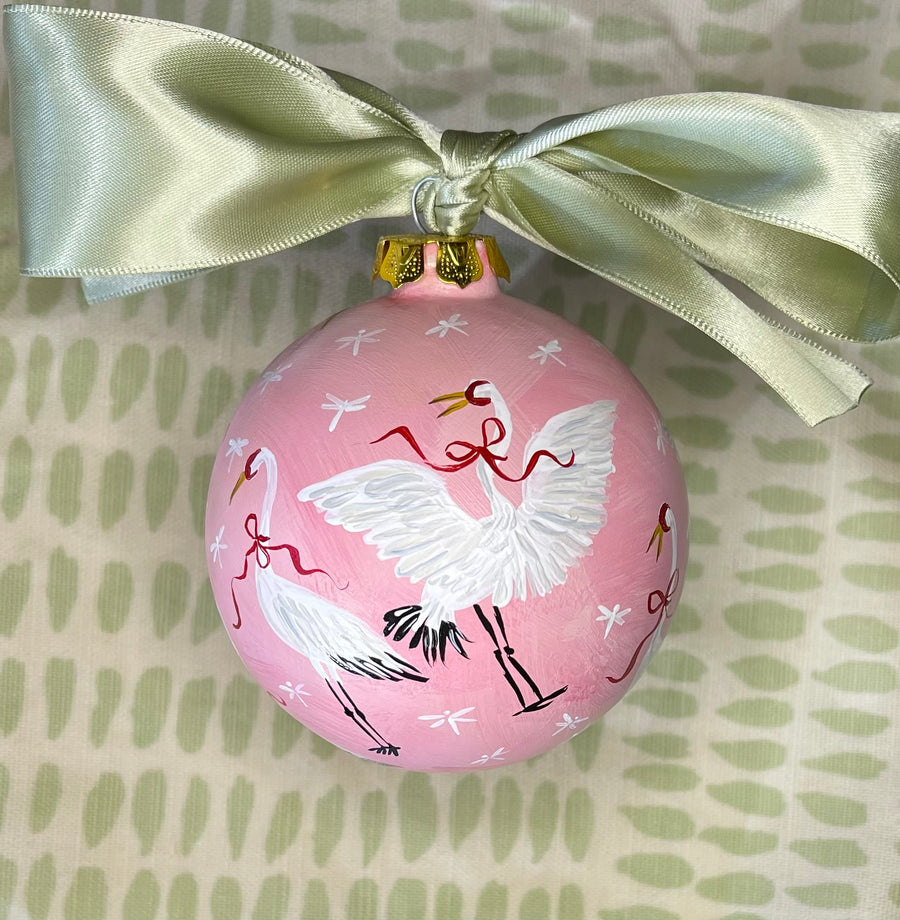 Pink Heron Ornament
