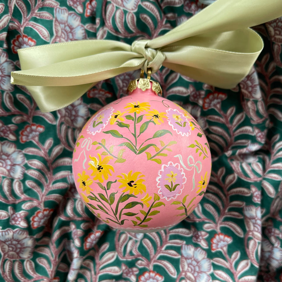 Sunflowers on Pink Ornament