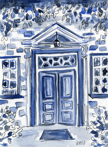 Blue and White Door
