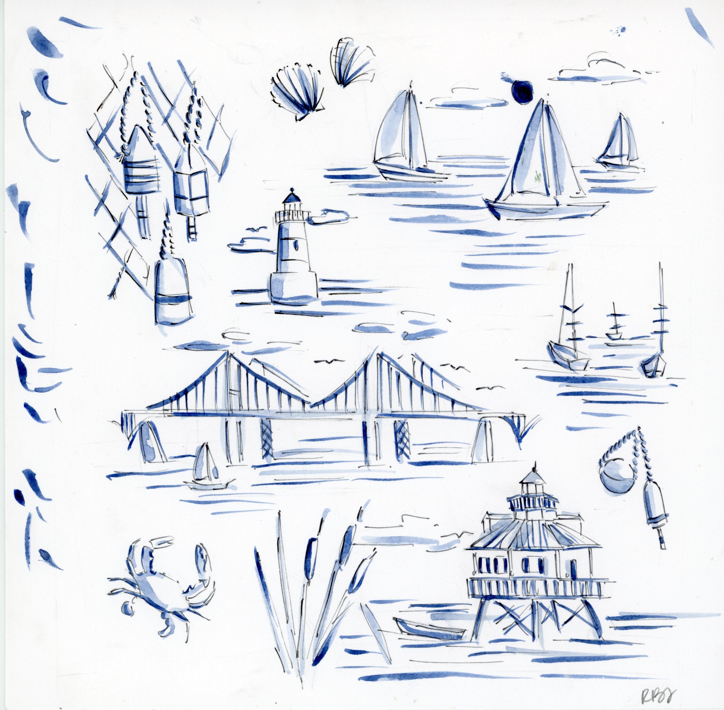 Blue and White Maryland