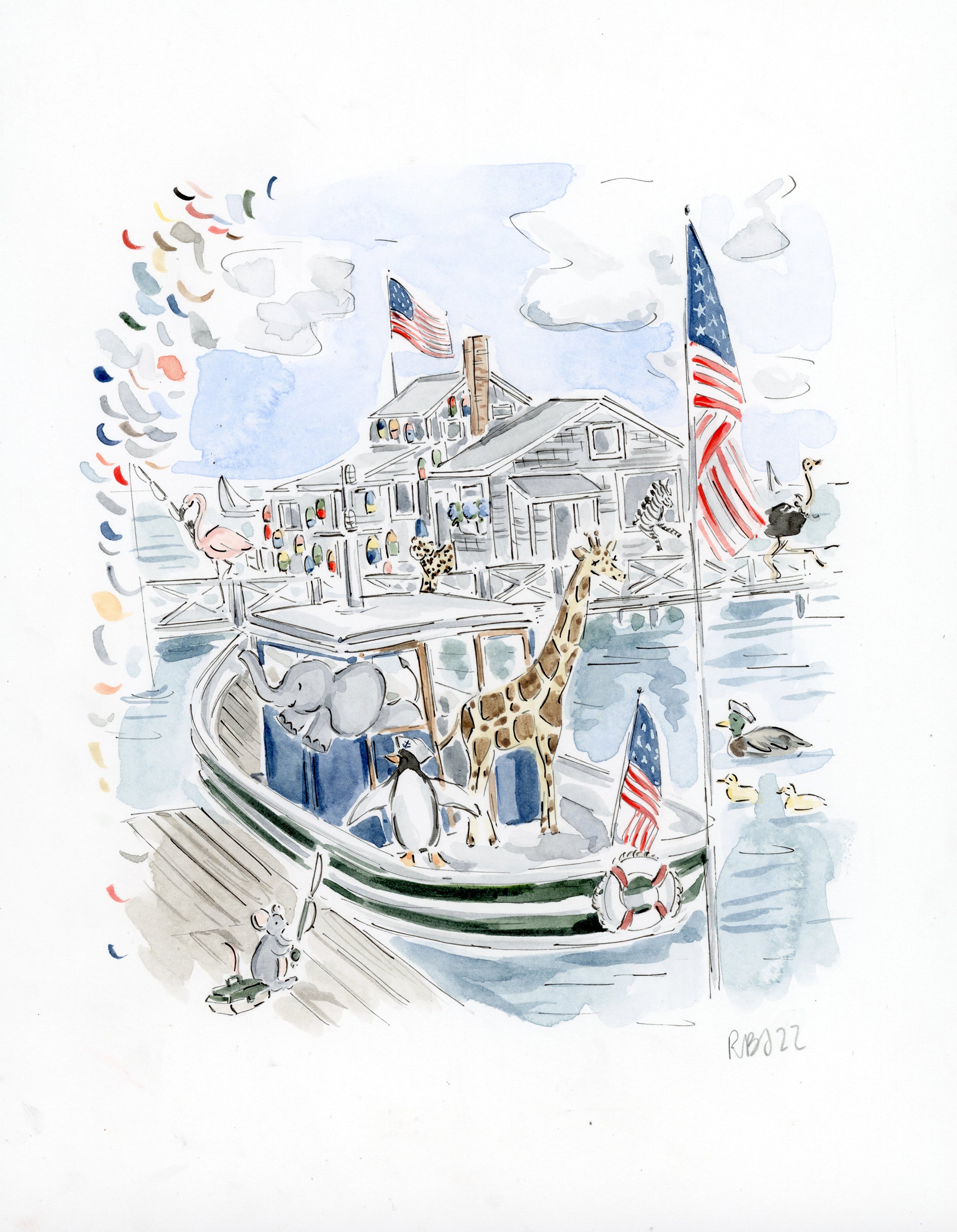 Original "Seas the Day" Watercolor, 7x9