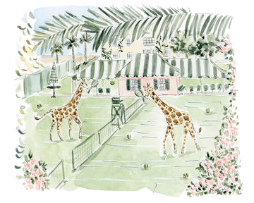 Courtside Giraffes Print
